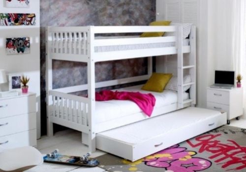 Thuka Nordic Bunk Bed 3 With Slatted End Panels And Trundle Bed