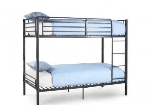 Metal Beds 3ft Single Grey Metal No Bolt Split Bunk Bed