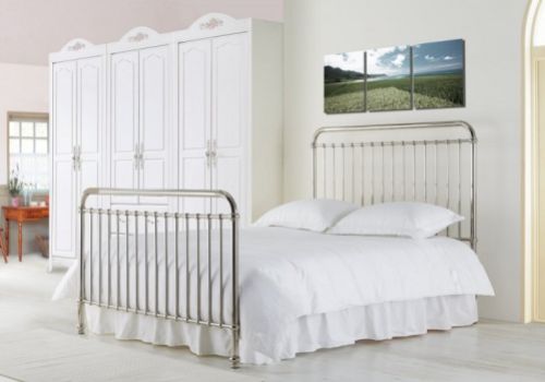 Time Living Rose 3ft Single Chrome Nickel Metal Bed Frame