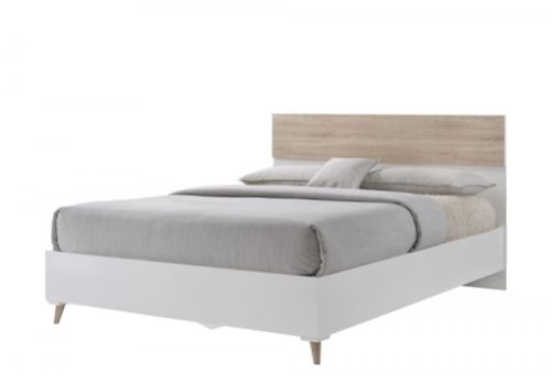 LPD Stockholm 4ft6 Double Wooden Bed Frame In White And Oak