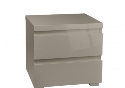 LPD Puro 2 Drawer Bedside In Stone Gloss