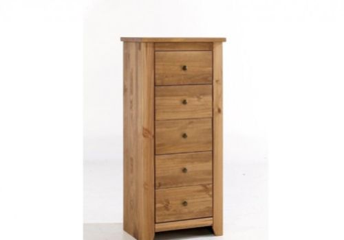 LPD Havana Pine 5 Drawer Narrow Chest