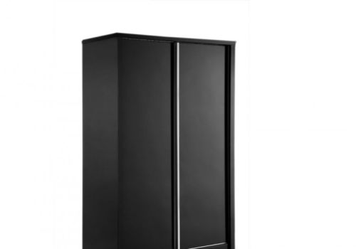 LPD Novello Sliding Door Wardrobe In Black Gloss