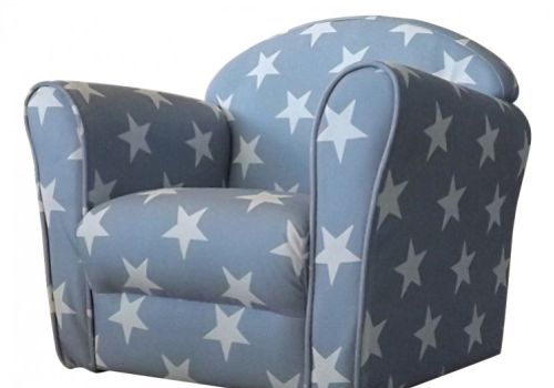 Kidsaw Grey With White Stars Childrens Mini Armchair