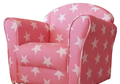 Kidsaw Pink With White Stars Childrens Mini Armchair