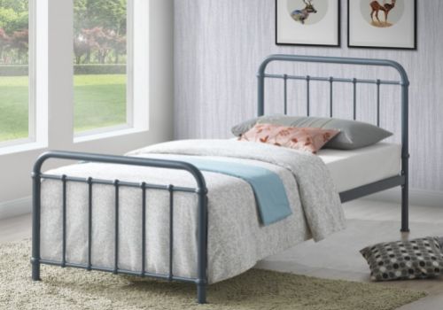 Time Living Miami 3ft Single Grey Metal Bed Frame