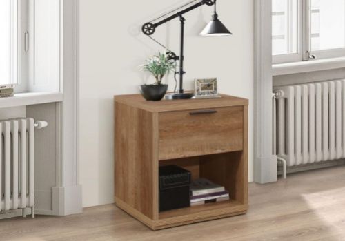 Birlea Stockwell Oak Finish 1 Drawer Bedside