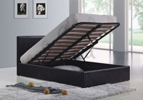 Birlea Berlin Ottoman 4ft Small Double Black Faux Leather Bed Frame