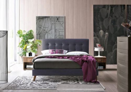 Time Living Novara 5ft Kingsize Dark Grey Fabric Bed Frame