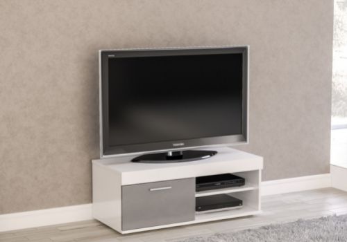 Birlea Edgeware Small TV Unit In White And Grey