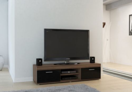 Birlea Edgeware TV Unit In Walnut And Black