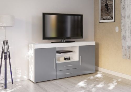 Birlea Edgeware 2 Door 2 Drawer Sideboard In White And Grey