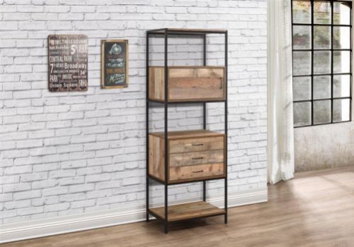 Birlea Urban Rustic Finish 3 Drawer Shelving Unit