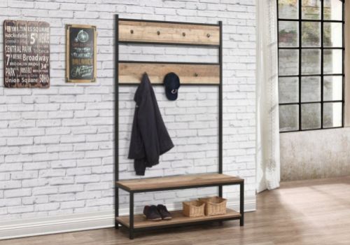 Birlea Urban Rustic Coat Rack And Bench