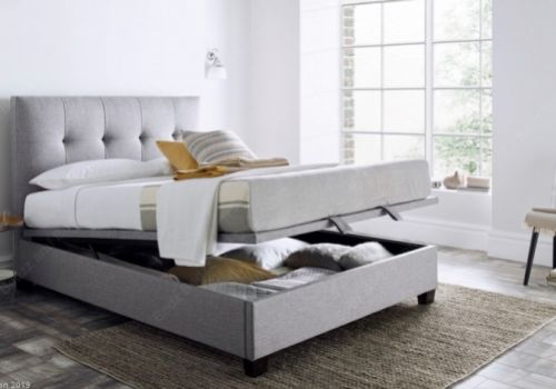 Kaydian Walkworth 4ft6 Double Dark Grey Fabric Ottoman Storage Bed