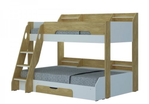 Flair Furnishings Flick Oak Finish Triple Sleeper Bed