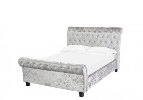 LPD Isabella 5ft Kingsize Silver Velvet Fabric Bed Frame