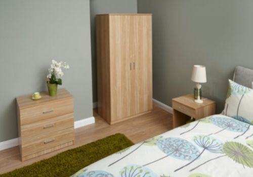 GFW Panama 3 Piece Bedroom Set In Oak