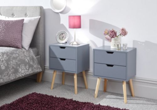 GFW Pair Of Nyborg Bedsides In Dark Grey