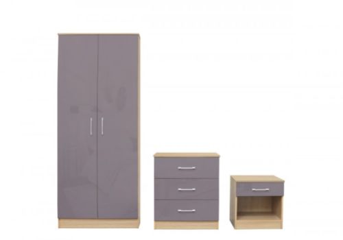 LPD Dakota Bedroom Furniture Set In Taupe Grey