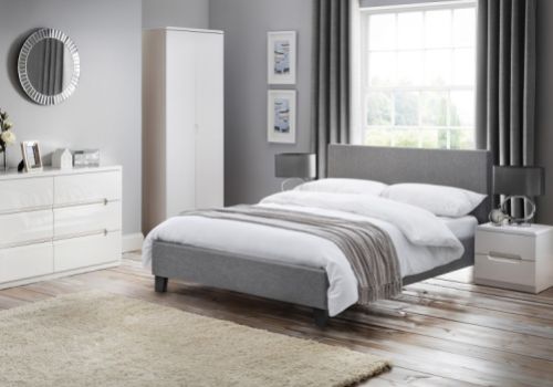 Julian Bowen Rialto 5ft Kingsize Grey Fabric Bed Frame