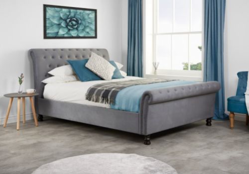 Birlea Opulence 5ft Kingsize Grey Velvet Fabric Bed Frame