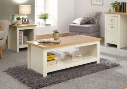 GFW Lancaster Coffee Table with Shelf in Cream