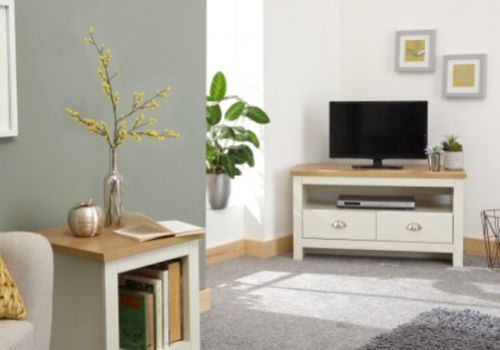 GFW Lancaster Corner TV Unit in Cream