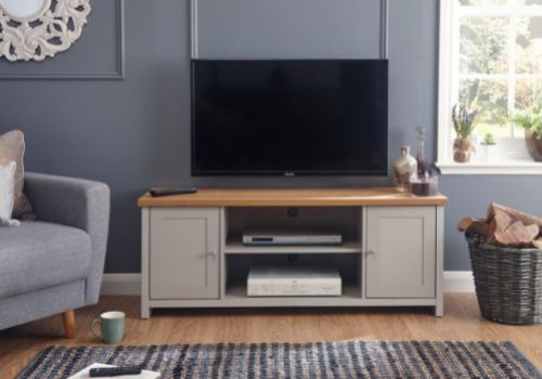 GFW Lancaster Large TV Cabinet in Grey