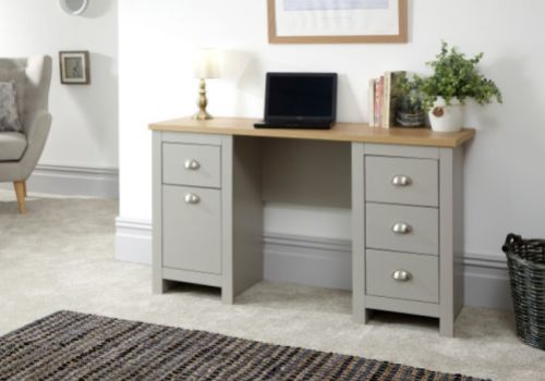 GFW Lancaster Study Desk / Dressing Table in Grey