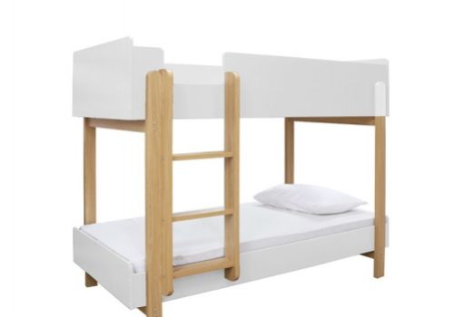 LPD Hero Wooden Bunk Bed In White And Oak