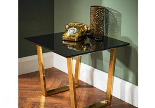 LPD Antibes Black Gloss Lamp Table