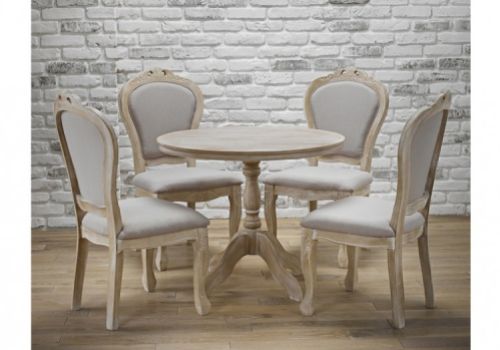 LPD Provence Weathered Oak Finish Round Dining Set