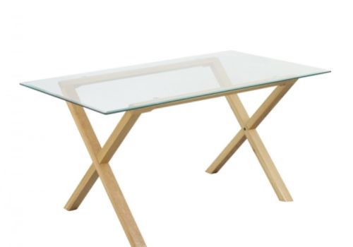 LPD Cadiz Glass And Oak Dining Table