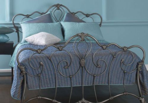 OBC Athalone 5ft Kingsize Silver Patina Metal Headboard