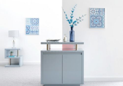 GFW Polar Grey Gloss LED Sideboard