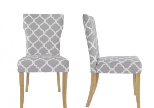 LPD Hugo Pair Of Fabric Dining Chairs