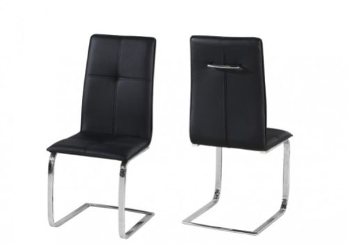 LPD Opus Pair Of Black Faux Leather Dining Chairs