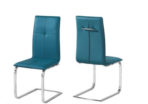 LPD Opus Pair Of Teal Faux Leather Dining Chairs
