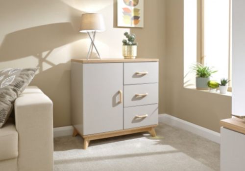 GFW Nordica Small Sideboard in Oak and Grey