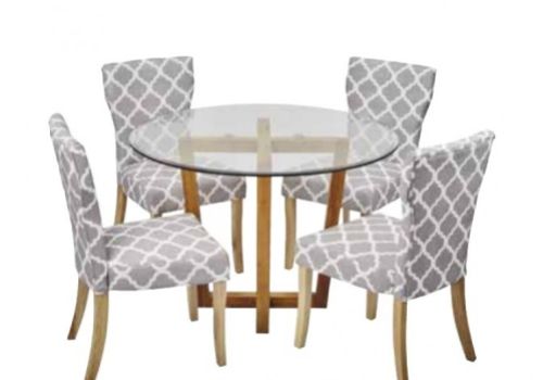 LPD Valencia Glass Dining Set With 4 Hugo Chairs