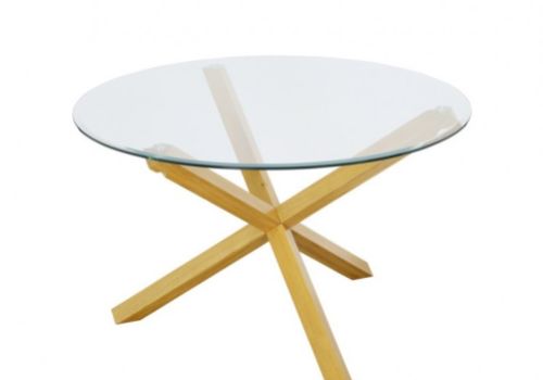 LPD Oporto Glass And Oak Dining Table Medium Size