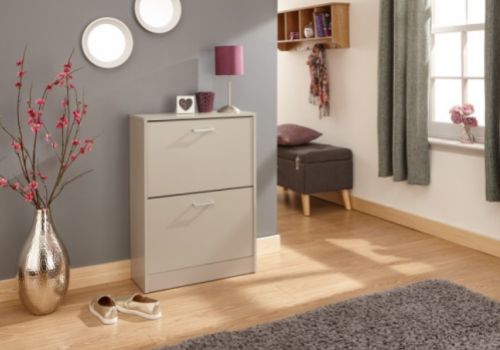 GFW Stirling Two Tier Shoe Cabinet in Grey