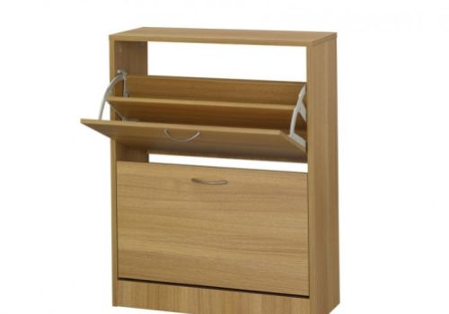 LPD Nova 2 Drawer Shoe Cabinet In An Oak Finish