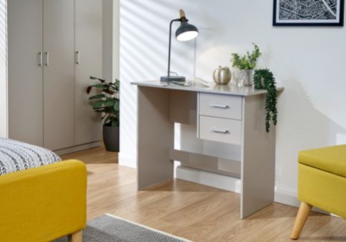 GFW Panama 2 Drawer Desk in Grey