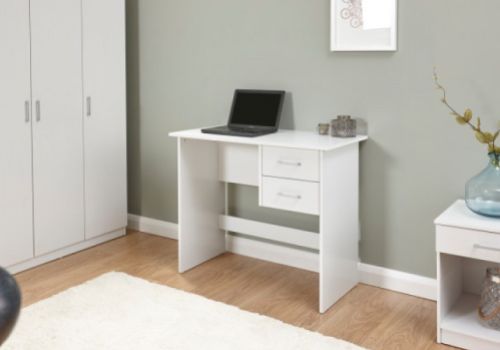 GFW Panama 2 Drawer Desk in White