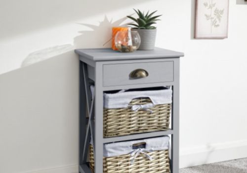 GFW Padstow 1 Plus 2 Drawer Chest in Grey