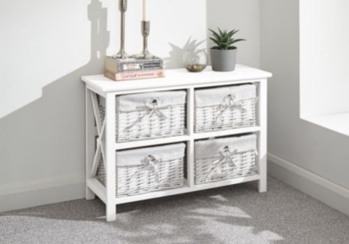 GFW Padstow Low 2 Pus 2 Drawer Chest in White