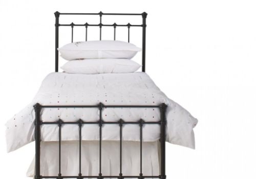 OBC Edwardian 2ft 6 Small Single Satin Black Metal Headboard