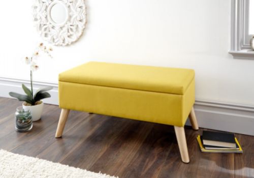 GFW Alexandra Storage Ottoman Large in Mustard